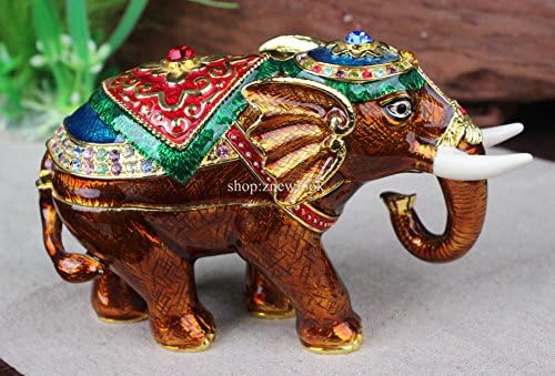 Elephant Good Luck Sculpture Metal Figurine Elephant Home Decorative Statue (Brass)