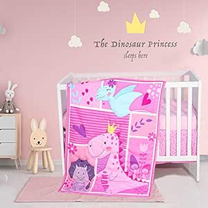 pink dinosaur bedding