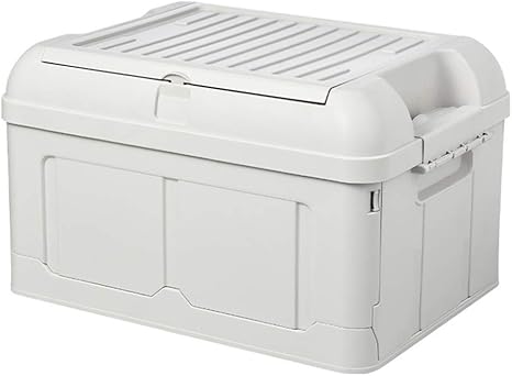 Amazon 収納ボックス 衣装ケース 収納ケース トランクカーゴ コンテナボックス 折りたたみ 頑丈 小物 衣類 ホワイト 収納 道具箱 F おしゃれ 蓋付 １個１セット下着 雑貨 長さ47 5cm 横幅35 4cm 高さ24 5cm 折りたたみ 車用 収納ケース ボックス オンライン通販