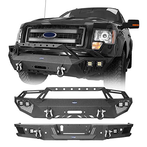 Hooke Road for Ford F150 0914 Steel Front Winch Bumper + Rear Bumper