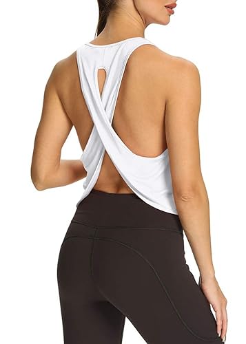 Mippo Cropped Tank Tops for Women Crop Top Workout Shirts Cute