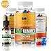Herbal Science Premium Hemp Gummies: 7500mg Natural Hemp Extract Candy Supplement for Pain, Anxiety, Sleep, Stress, Memory, Mood - 60 Fruity Gummy Bears and 250mg Hemp Oil Extract Drops