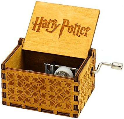 URLIGHT Harry Potter Theme Handmade Engraved Wooden Music Box -For Merry Christmas Theme Valentines Gift