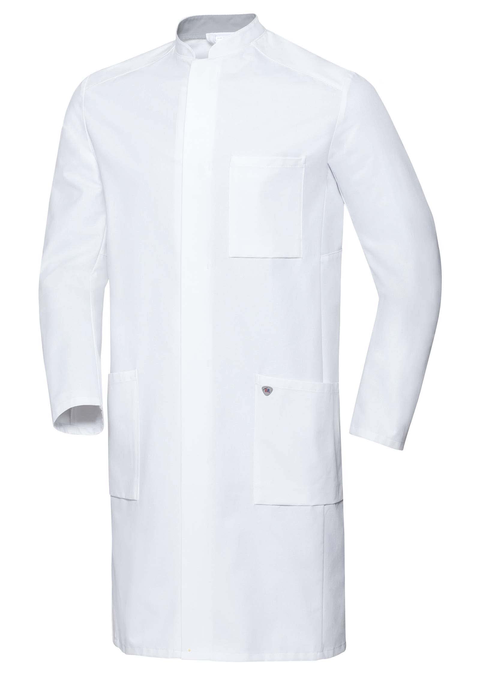 BP 1751-130-0021/48/49n, Men's doctor's coat, Long-sleeve, arm-lift system 205,00 g/m², Pure cotton, Color white, Size 48/49n