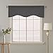 Deconovo Scalloped Valances for Living Room, Blackout Window Valances for Kitchen, Rod Pocket Short Cutains ((42x18 Inch, Dark Grey, 1 Panel)