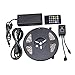 NEWSTYLE Waterproof 150LEDs 5M Color RGB LED Strip Light Kit with 20-key Music Sound Sense IR Controller and 12V Power Supply