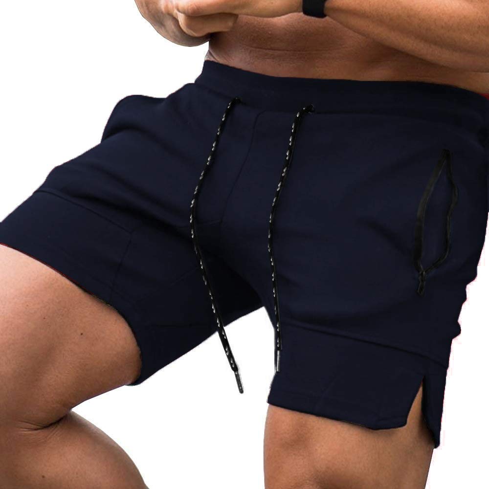 Men's Gym Workout Shorts Weightlifting Squatting Short Fitted Training Bodybuilding Jogger with Pocket
