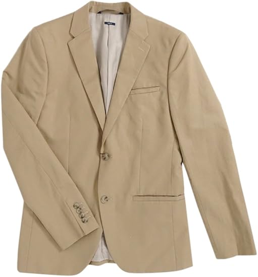 Amazon Co Jp Perry Ellisメンズsolid Slubリネンコットンスーツジャケット カラー ベージュ 服 ファッション小物