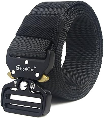 Tactical Belt, Military Style Adjustable Nylon Web Belt Heavy-Duty Riggers Belt with Quick-Release Metal Buckle