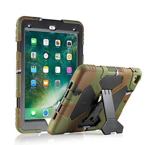 ACEGUARDER New iPad 9.7 2017 Case [Impact Resistant] [Shockproof] [Heavy Duty] Full Body Rugged Protective Cover with Kickstand & Dual Layer Design for Apple New iPad 9.7 inch 2017 (Army Camo/Black)