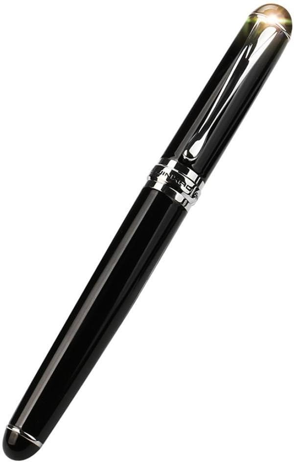 JinHao X750 Fountain Pen Matte Frosted Deluxe Black Extra Fine Nib (B)