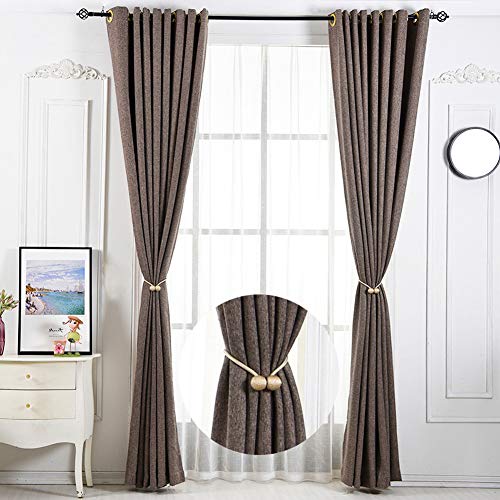 LED Bright Life 6 Pack Magnetic Curtain Tiebacks,The Most Convenient Woven Texture Rope Drape Tie Backs, Decorative Holdback Holder for Window Sheer Blackout Home Office,16 Inch (Beige)