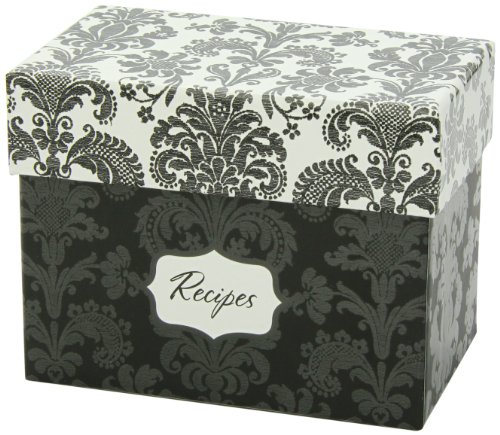image for Hortense B. Hewitt Wedding Accessories Damask Recipe Box Bridal Shower