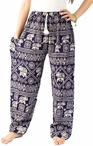 Hippie Clothes Elephant Gypsy Pants For Mens And Women (Purple3)
