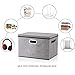 Seckon Foldable Storage Box with Lid [2-Pack] Linen Decorative Storage Bin Organizer with Lids - Home, Office Storage Containers with Removable Cover, Gray