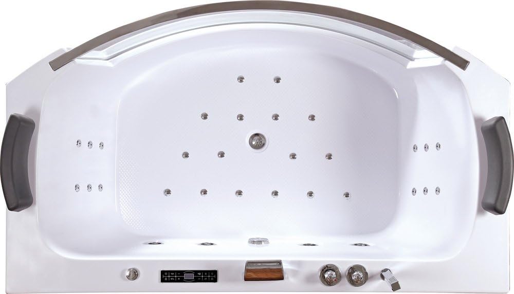 Whirlpool Bath - Malaga 664 / 1850x1100x670mm / Ozone Disinfection/Touch Control Panel with FM Radio/CD / MP3 / 32 Body Jets/Ozone Disinfection / 24 Months Warranty/LED Light/Fast Delivery