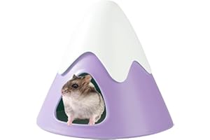 Acsist Hamster Hideout Snowy Mountain Shape, Cute Small Animal Hideaway House Hamster Cage Accessories for Syrian Dwarf Hamsters Mice Gerbils (Purple)