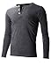 FLATSEVEN Men's Casual Henley Shirt with Button