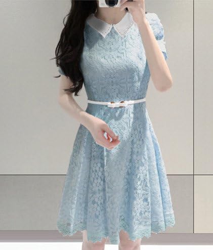 Amazon Reirei レイレイ レディース ワンピース 結婚式 パーティー 二次会 ドレス カジュアル スリム セクシー チュニック ピンク ブルー M ブルー パーティードレス 通販