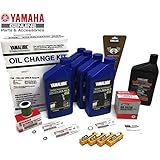 YAMAHA 2006+ F150 F150B Outboard Oil Change 10W30 FC 4M Lower Unit Gear Lube Drain Fill Gaskets NGK Spark Plugs LFR5A-11 Primary Fuel Filter Maintenance Kit