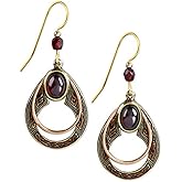 Silver Forest Earrings - ornate key hole open teardrops