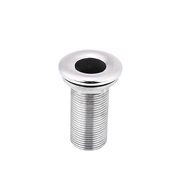 Qiilu 316 Edelstahl Boot Marine Stacheldraht Schlauch Thru Drain Gewindefitting(1'')