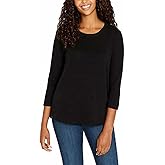 KIRKLAND Signature Women's 3/4 Sleeve Cotton Slub Tee Shirt