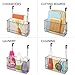mDesign Metal Over Cabinet Kitchen Storage Organizer Holder or Basket - Hang Over Cabinet Doors in Kitchen/Pantry - Holds Bakeware, Cookbook, Cleaning Supplies - Steel Wire - Bronze