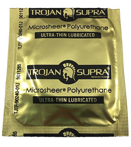 trojan supra condoms lubricated microsheer polyurethane Trojan Supra Bareskin Ultra-Thin Premium Non-Latex Lubricated Condoms, 6 ct