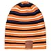 Bluetooth Beanie Hat,Mydeal Slouchy Skully Strip Cap with Wireless Bluetooth Headphone Headset Earphone Music Audio Hands-free Phone Call for Winter Sports Fitness Gym Exercise Workout - Black/Orange