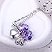 Merdia Four Leaf Clover Heart-shaped Crystal Pendant Necklace | Necklaces for Women | Heart Necklace | Silver necklace for Women | Womens Gifts | Heart Pendant Necklace | 4 Leaf Clover Necklace