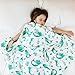 ADDISON BELLE Dream Everything Blanket - 100% Muslin Cotton - Oversized 47 inches x 47 inches - Premium 4 Layer Blanket (Mermaid)
