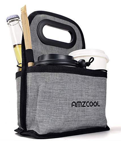 Download Portable Coffee Cup Holder Reusable Drink Carrier Delivery Go Bag For 4 Cup Collapsible Tote Bag With Organizer Pockets Detachable Dividers With Single Drink Tote Bag Pricepulse