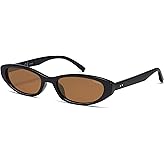 SOJOS Retro Oval Cat Eye Polarized Sunglasses for Women Men, 80s 90s Trendy Small Y2K Rectangle Sunnies SJ2664