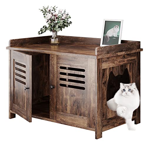 Logianis Litter Box Enclosure Cat Litter Box Furniture Hidden with