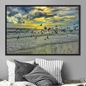 signwin Framed Canvas Wall Art Flying Together Birds...