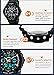 FANMIS Classic Unisex Digital Sports Watch Women's Men's Multifunctional Watch Stainless Steel Band Square Big Numbers Dial Waterproof Electronic Led Watch (Z Black)