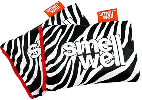 SmellWell Shoe Deodorizer and Freshener - Effective Natural Charcoal Odor Eaters - Perfect For Shoes, Gloves, Gym Bags and lockers (Two Bags, White Zebra Design)