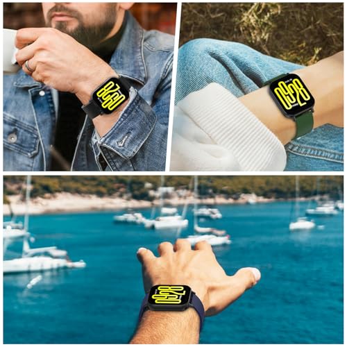 Bigqin 3 Piezas Correa Compatible con Xiaomi Redmi Watch 5 Active/Lite, Pulsera de Silicona Suave Reemplazo Deportiva Respirable Reloj Banda Compatible con HUAWEI Watch GT 5/4 46mm, 5.5"-8.7"