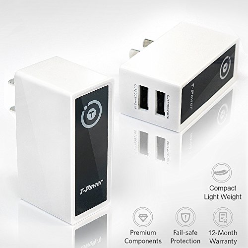 T-Power (5v 3.1-amp) Dual USB Ports for Asus EEE MeMO Pad Smart , LG Google Nexus , Samsung Galaxy 3 Transformer T100 Tablet PC Tab Power Supply