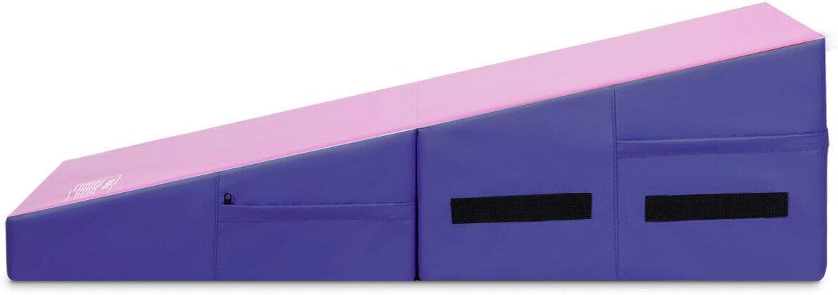 LHONE Folding Wedge Gymnastics Mat Tumbling Skill Shape Cheese Incline Wedge Fitness Gym Mat for Kids Girls Home Training Exercise with Handles