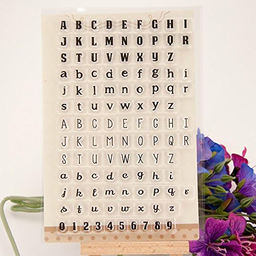 Huijun Letter Numbers Silicone Clear Stamp Seal for DIY Album, Scrapbook, Card Decor -T9004