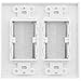 Fosmon 2-Gang Wall Plate, Brush Style Opening Passthrough Low Voltage Cable Plate In-Wall Installation for Speaker Wires, Coaxial Cables, HDMI Cables, or Network/Phone Cables - 2 PACK