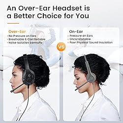EKSA Headset with Microphone for Laptop, Wired