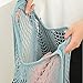 YEKEYI 2Pcs Portable Reusable Mesh Cotton Net String Bag Organizer Shopping Tote Handbag Fruit Storage Shopper NEW (BLACK,BEIGE)