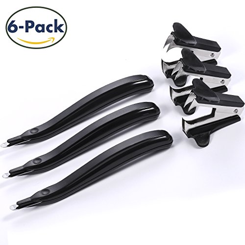 YOUNG4US 6 PACK Staple Remover, Classic Jaws Style & Magnetic Push Style Staple Removal Tool Staple Puller Professional Staple Removers for Office, School and Home, Black