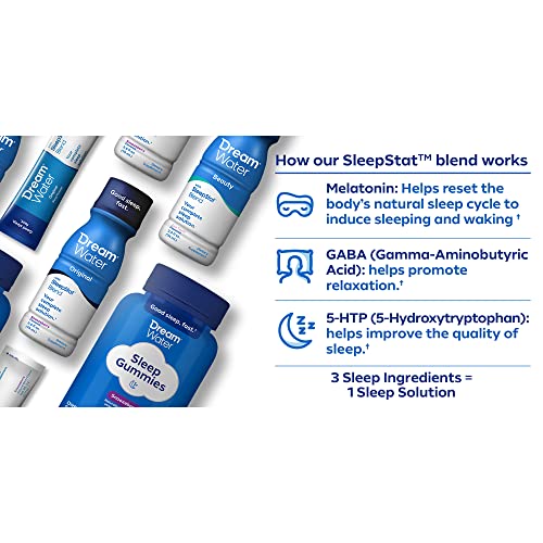 Dream Water Sleep Gummies; Melatonin 5mg, GABA, 5HTP; Natural Flavors