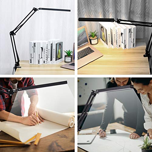 Gerintech Architect LED Desk Lamp with Clamp, Adjustable Bright Swing Arm Drafting Table Light