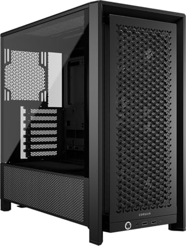 CORSAIR 4000D RS Frame Modular High Airflow Mid-Tower PC Case – 3X CORSAIR RS Fans – InfiniRail Fan Mounting System – Fits Multiple 360mm Radiators – Reverse Connector Motherboard Compatible – Black