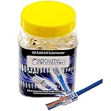 EZ RJ45 8P8C CAT6 Platinum Connector - End pass through ethernet one-Piece High Performance modular plug EZ RJ45 50 pieces